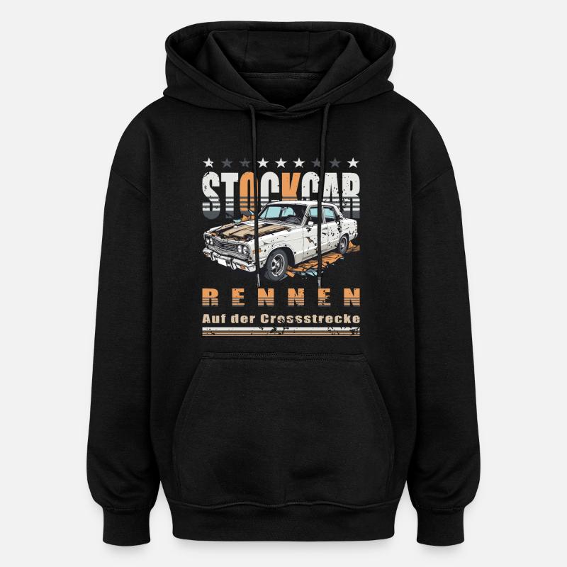 Course de stock-car - Sweat à capuche oversize unisexe - noir