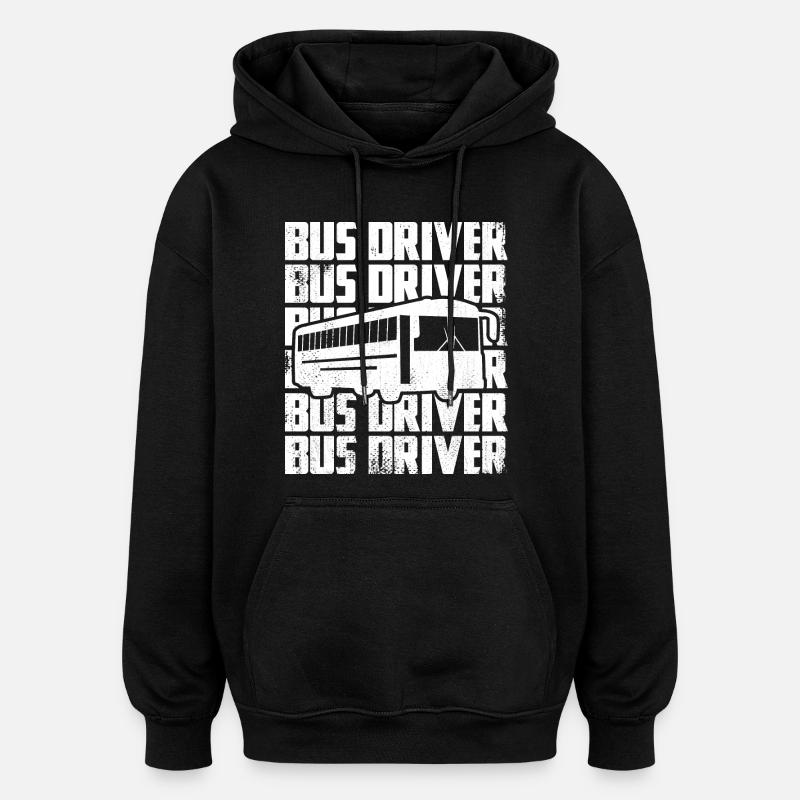 Chauffeur de bus - Sweat à capuche oversize unisexe - noir