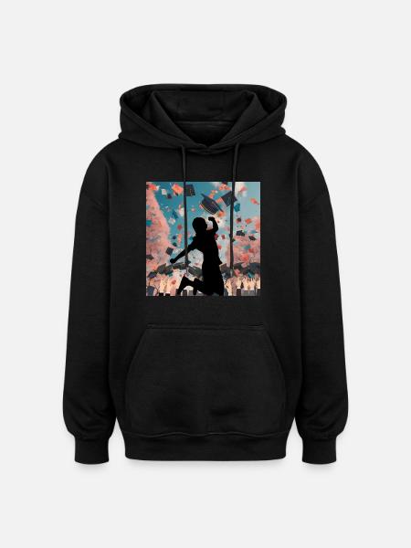 Absolvent*innen - endlich Abschluss Freudensprung - Oversized Unisex Hoodie - Schwarz
