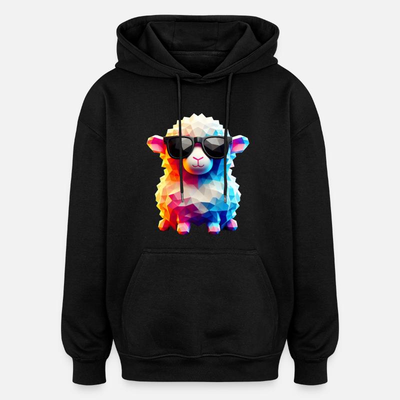 mouton cool lunettes de soleil - Sweat à capuche oversize unisexe - noir