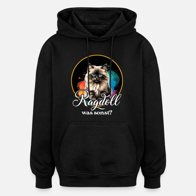 Ragdoll Cat - Oversized Unisex Hoodie - black