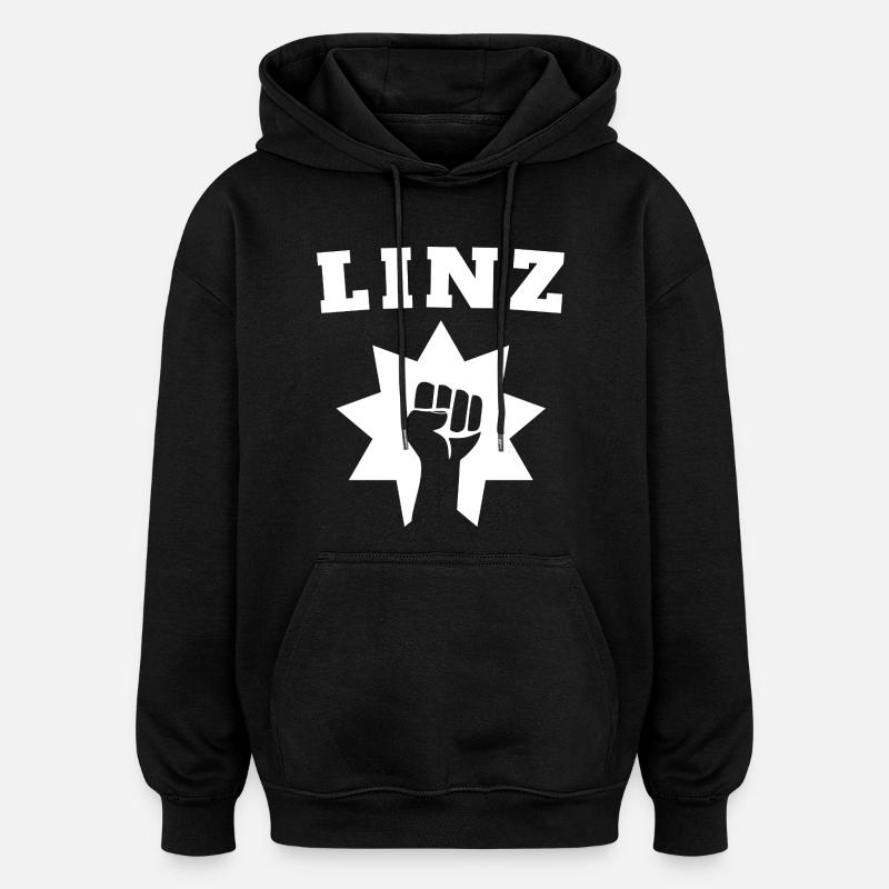 Linz - Sweat à capuche oversize unisexe - noir