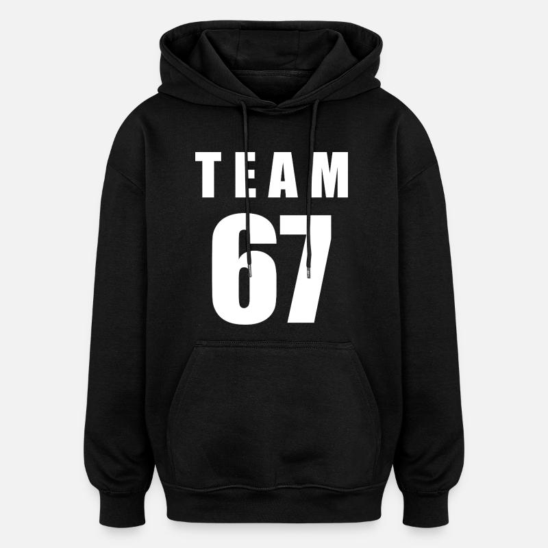 Team 67 - Sweat à capuche oversize unisexe - noir