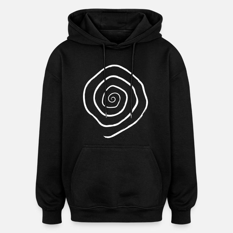 spirale - Sweat à capuche oversize unisexe - noir
