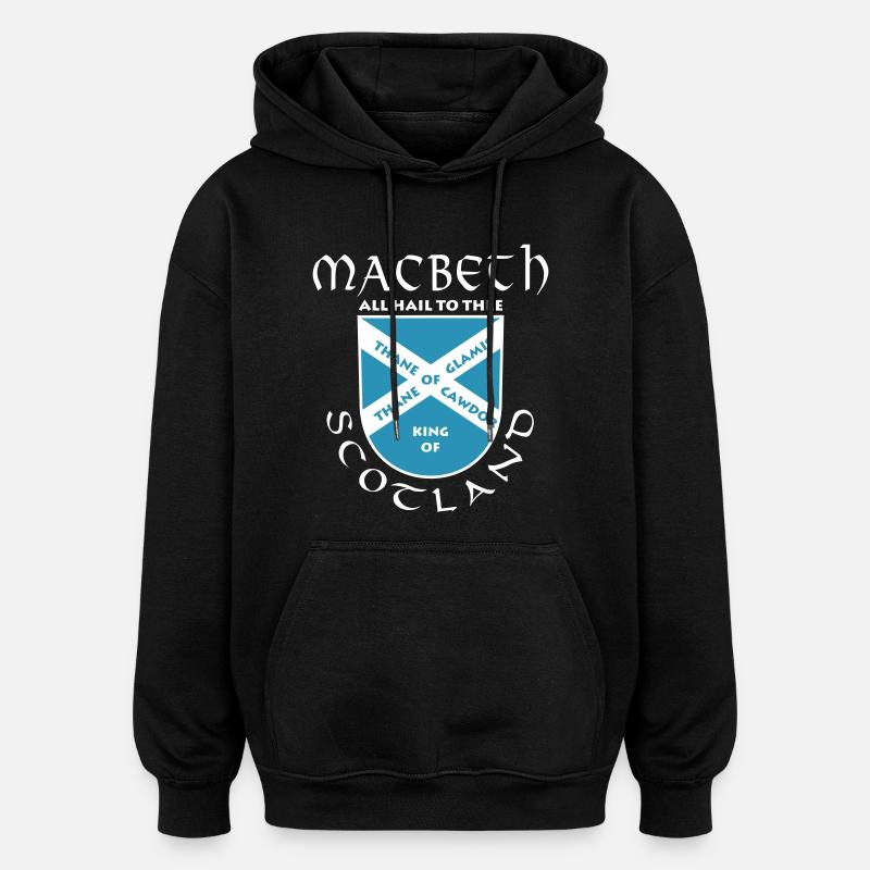 Ecosse Macbeth - Sweat à capuche oversize unisexe - noir