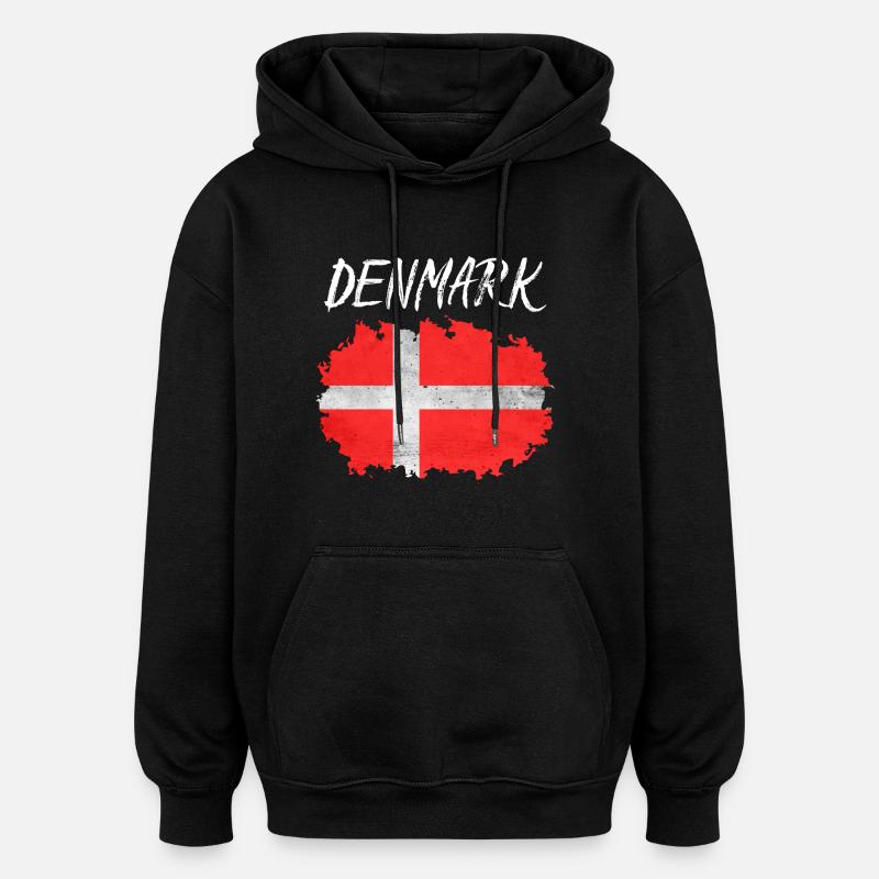 Denmark - Sweat à capuche oversize unisexe - noir