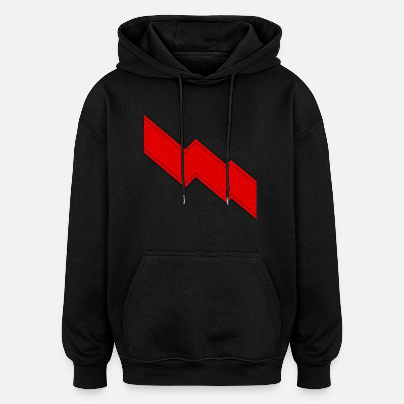 Roter Blitz Zeichen Geschenk - Oversized Unisex Hoodie - Schwarz