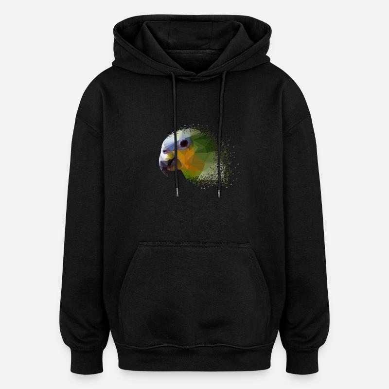 perroquet - Sweat à capuche oversize unisexe - noir