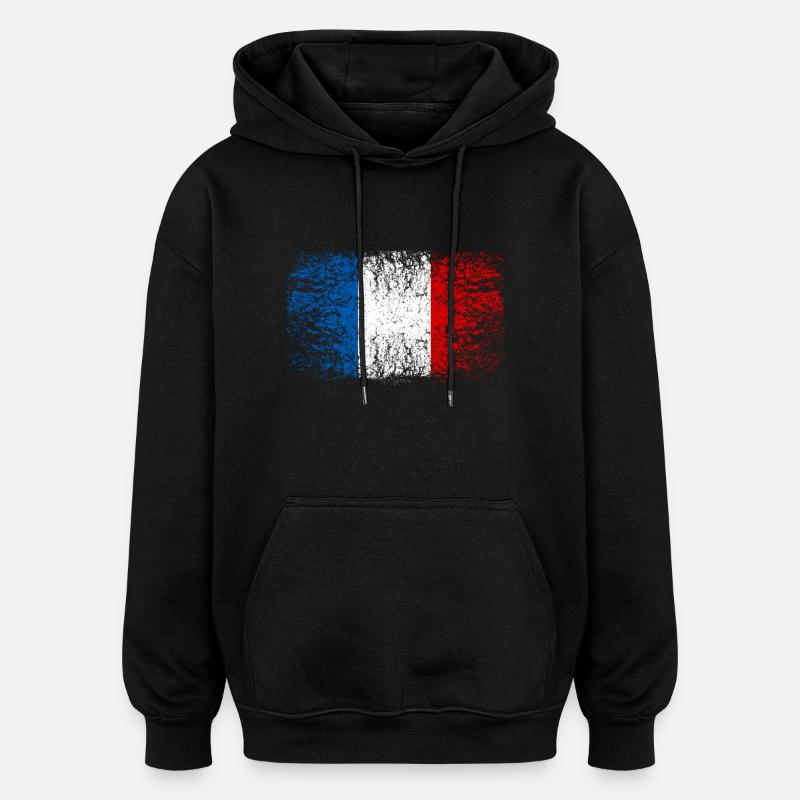 Frankreich 002 AllroundDesigns - Oversized Unisex Hoodie - Schwarz