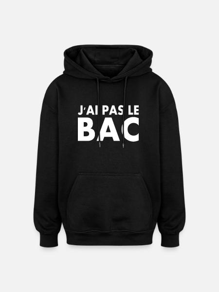 j'ai pas le bac - Sweat à capuche oversize unisexe - noir