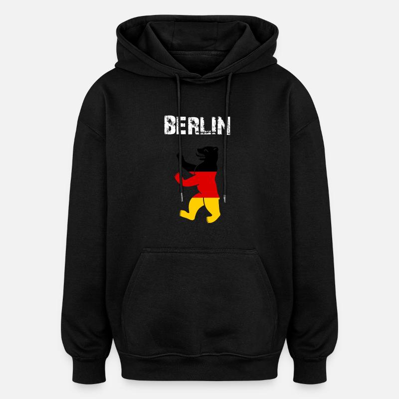 City-Design Berlin Bear 4Msh - Oversized Unisex Hoodie - black