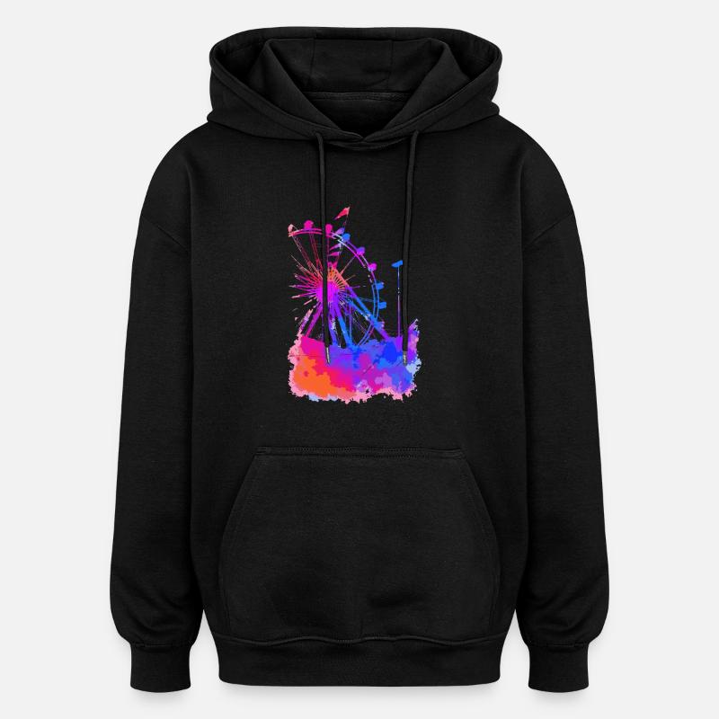 grande roue - Sweat à capuche oversize unisexe - noir