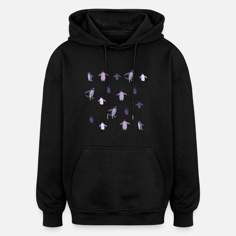penguins - Oversized Unisex Hoodie - black