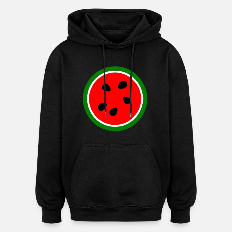 Melon pastèque - Sweat à capuche oversize unisexe - noir