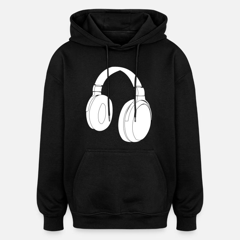 Headphone vector design - Oversized Unisex Hoodie - black