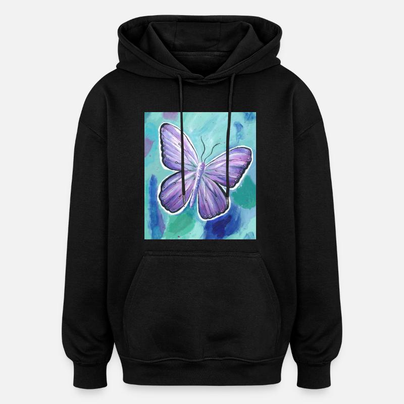 papillon - Sweat à capuche oversize unisexe - noir