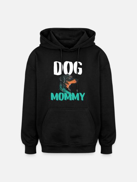 Hundemama-Attitüde-Welpen - Oversized Unisex Hoodie - Schwarz