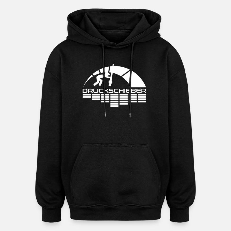 Druckschieber Arc Logo - Oversized Unisex Hoodie - Schwarz