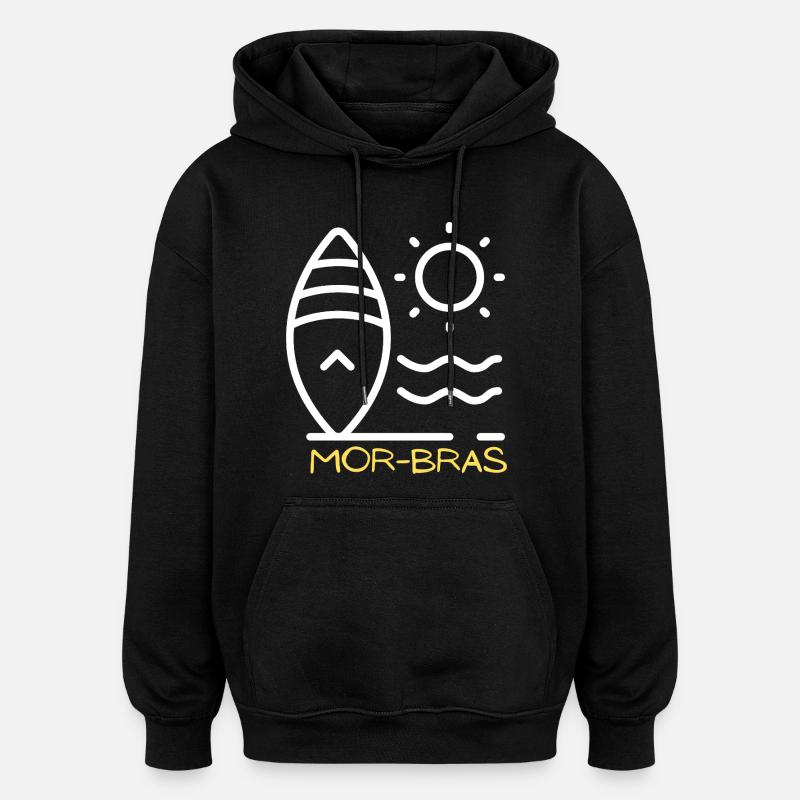 Mor-Bras  - Sweat à capuche oversize unisexe - noir