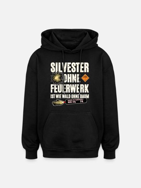 Pyro ohne Feuerwerk - Oversized Unisex Hoodie - Schwarz
