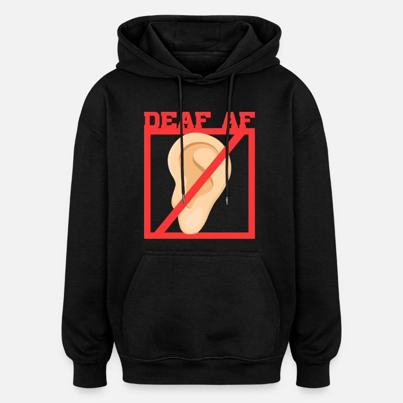 Sourd, sourd, malentendant - Sweat à capuche oversize unisexe - noir