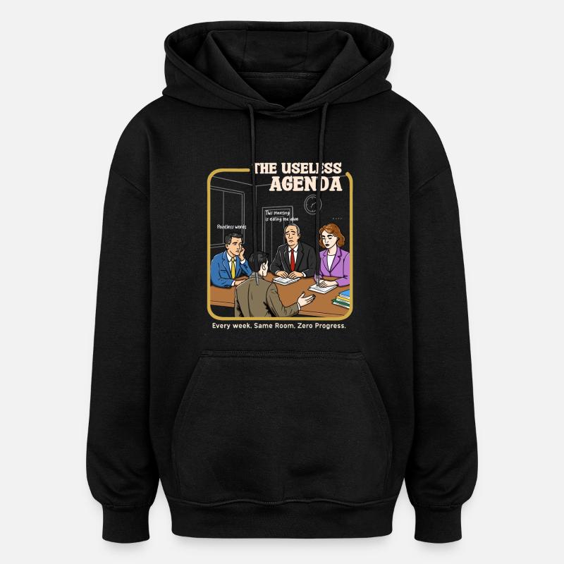 L’agenda inutile - Sweat à capuche oversize unisexe - noir