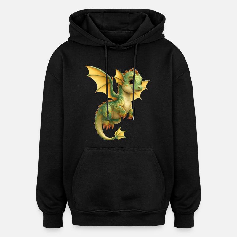 Drache - Oversized Unisex Hoodie - Schwarz