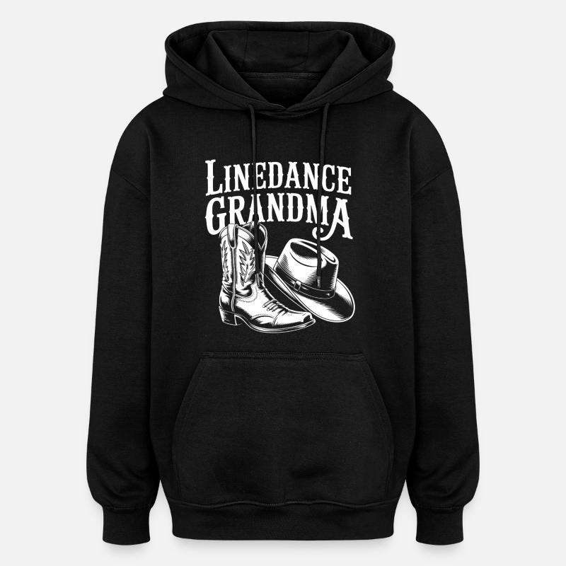 LineDance Großmama Boots - Oversized Unisex Hoodie - Schwarz