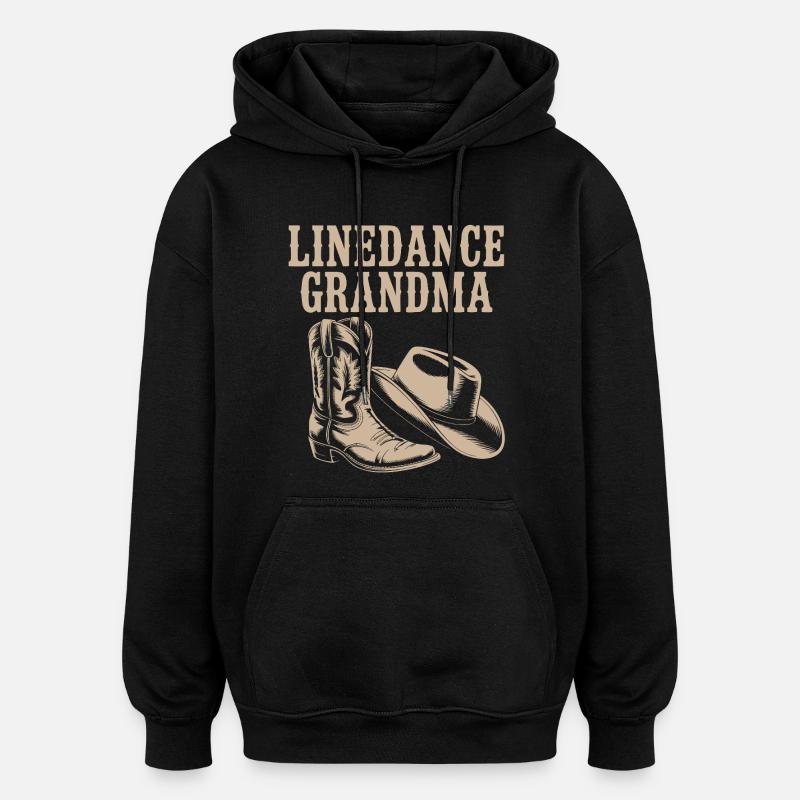 Line Dance Granny Boots Hat - Oversized Unisex Hoodie - black