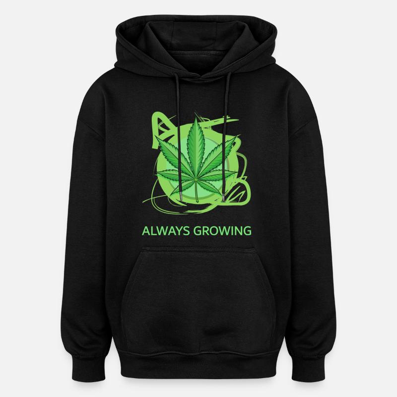 Always Growing - Oversized Unisex Hoodie - Schwarz