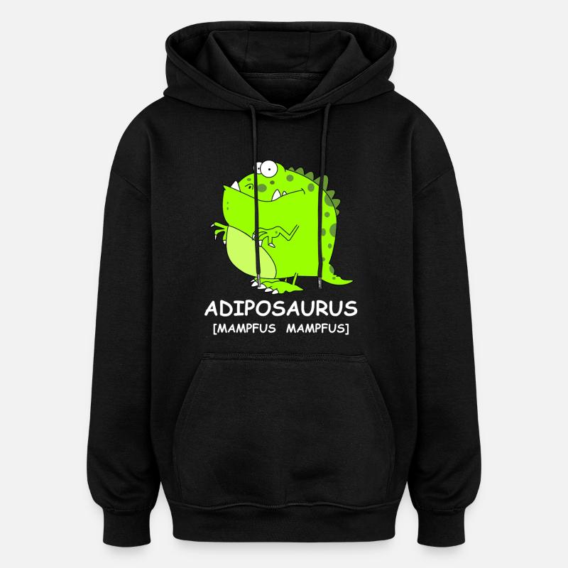 Adiposaursus Dino Comic - Oversized Unisex Hoodie - black
