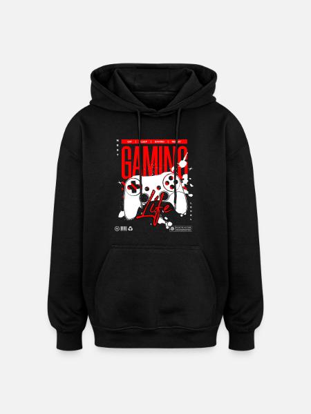 Next Level Gaming Life Controller T-Shirt - Oversized Unisex Hoodie - Schwarz