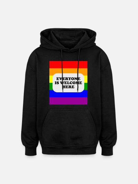 LGBT safe space rainbow flag - Oversized Unisex Hoodie - black