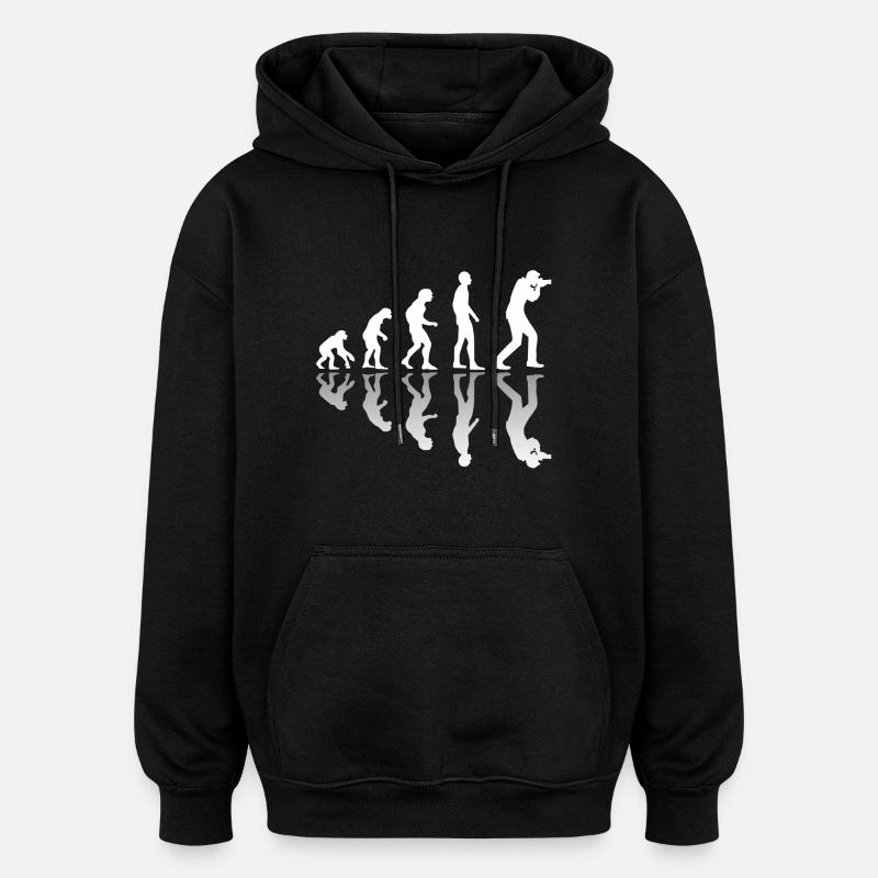 Evolution Fotograf Kamera - fotografieren Geschenk - Oversized Unisex Hoodie - Schwarz