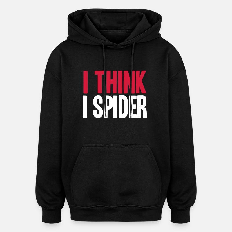 I THINK I SPIDER (DENGLISCH) - Sweat à capuche oversize unisexe - noir