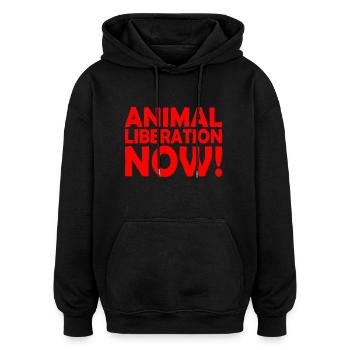 Animal liberation - Sweat à capuche oversize unisexe - noir - Devant - Noah (186cm)