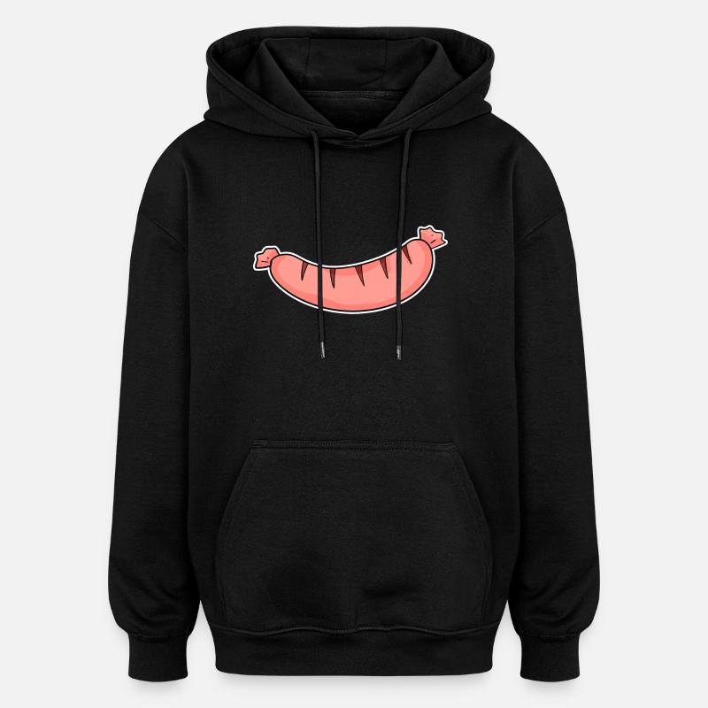 Motif de saucisse - Sweat à capuche oversize unisexe - noir