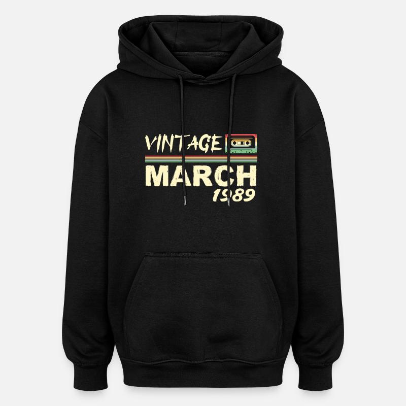 Mars 1989 - March 1989 - Sweat à capuche oversize unisexe - noir