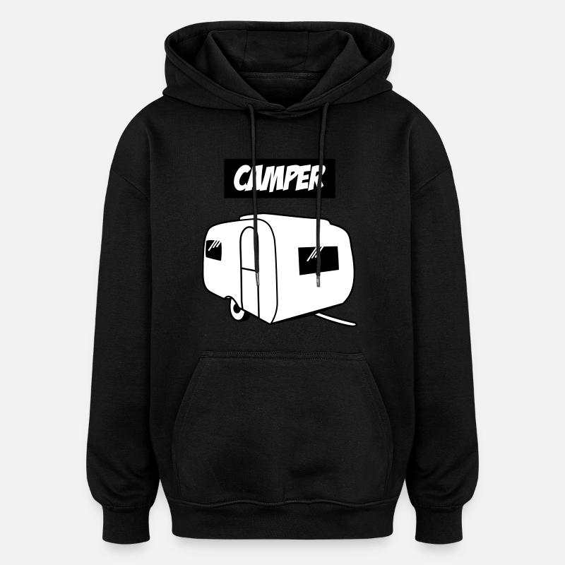 campeur - Sweat à capuche oversize unisexe - noir