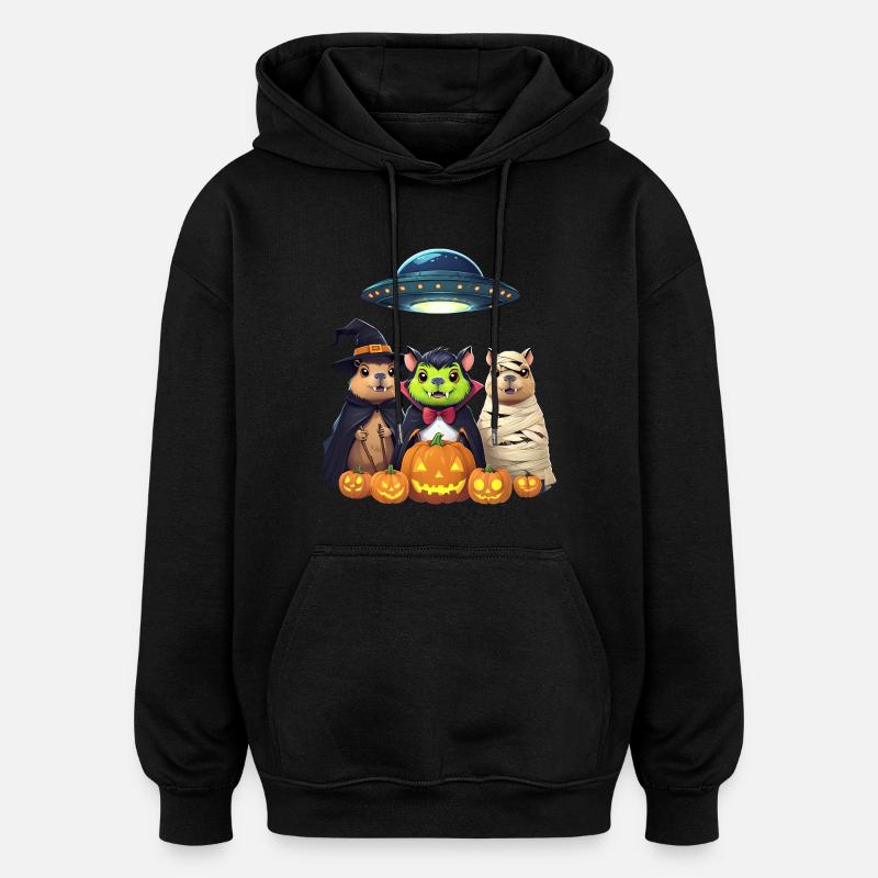 Halloween Capybara Hamster Geist Geschenkidee - Oversized Unisex Hoodie - Schwarz