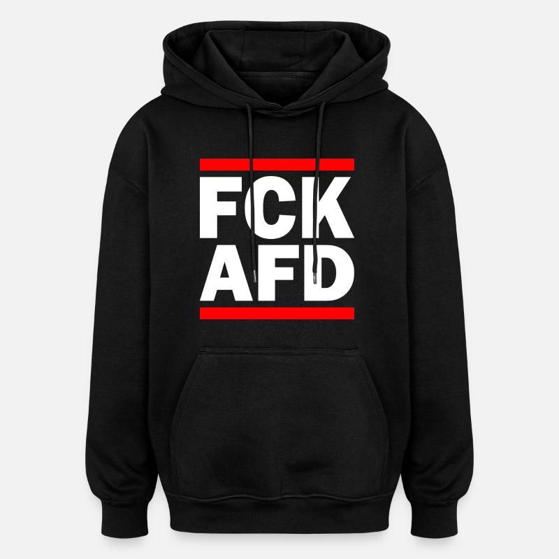 Fuck afd - Sweat à capuche oversize unisexe - noir