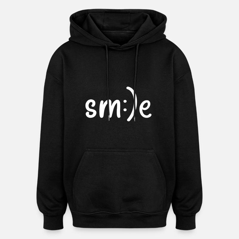 Smiling, smiling, smiling - Oversized Unisex Hoodie - black