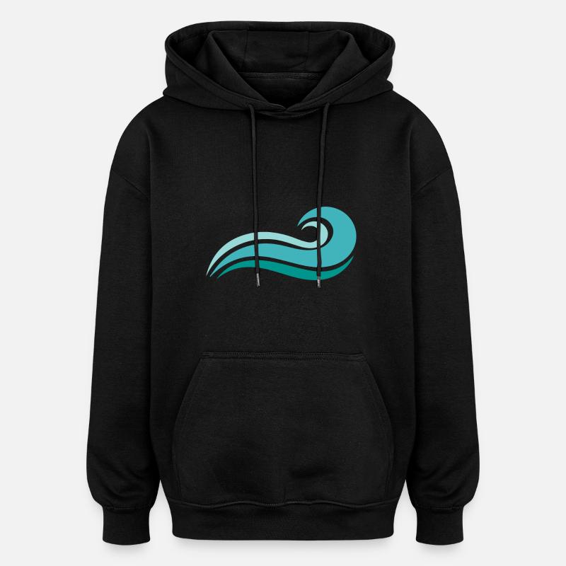 Wave - Oversized Unisex Hoodie - black