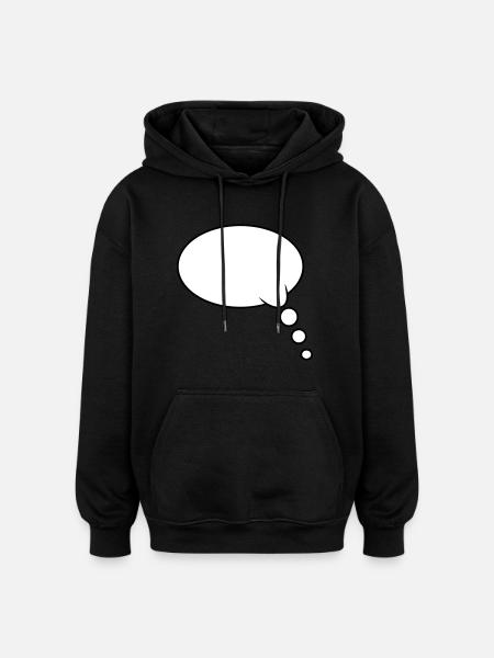 Pensée : Bubble Design - Sweat à capuche oversize unisexe - noir