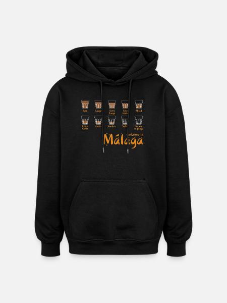 Welcome to Malaga (blue) - Oversized Unisex Hoodie - Schwarz