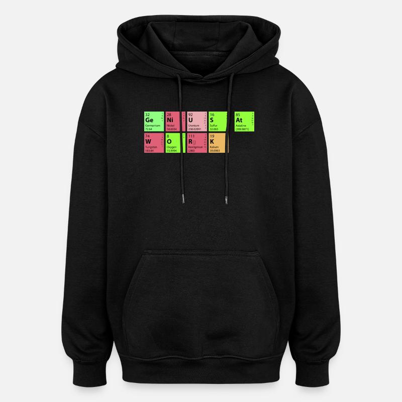 genius at work - Oversized Unisex Hoodie - Schwarz