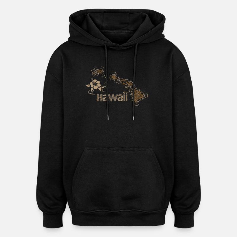 Hawaii - Oversized Unisex Hoodie - black