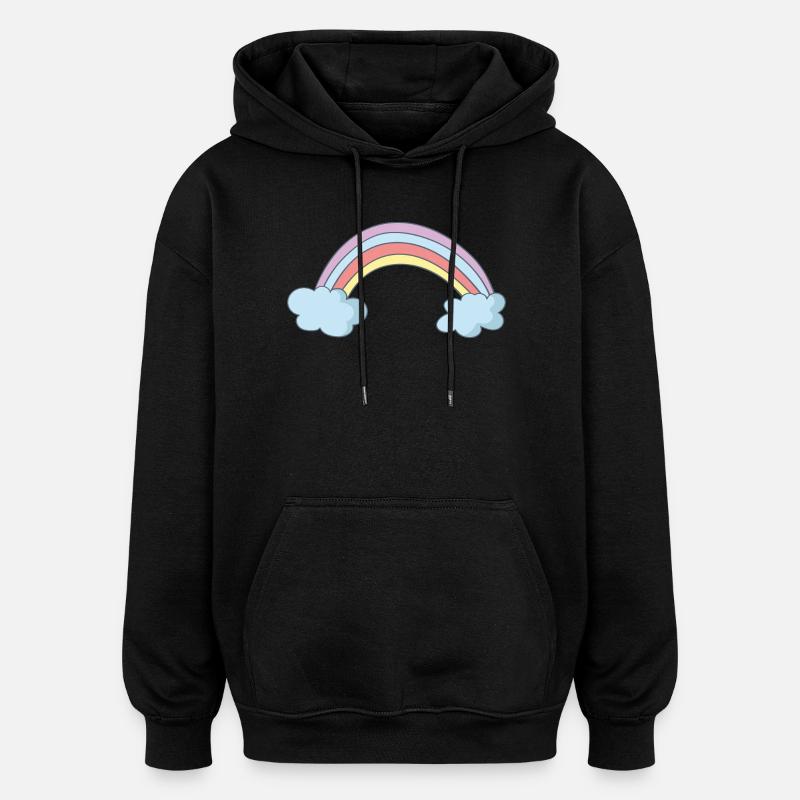 rainbow - Oversized Unisex Hoodie - black