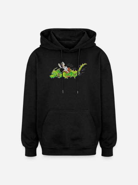 Drachenritter - Oversized Unisex Hoodie - Schwarz