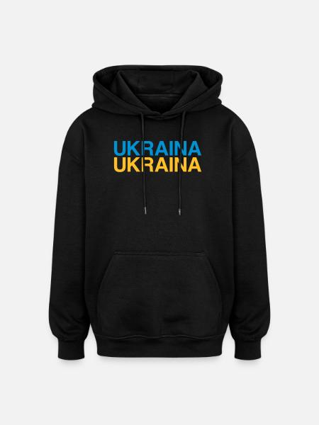 UKRAINA Ukrainian Flag Ukraine Flagge - Oversized Unisex Hoodie - black